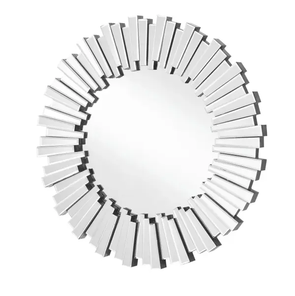 Modern Round Sunburst Mirror in Clear