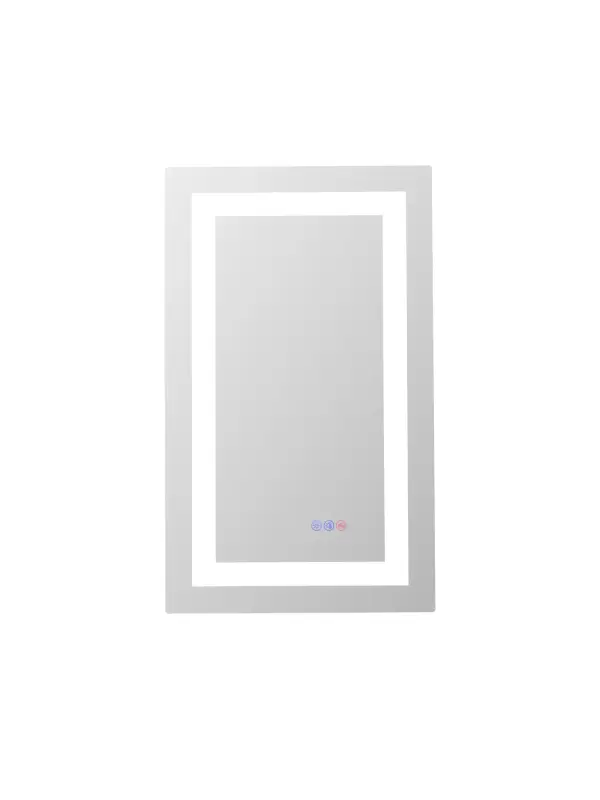 Dimensions
Width: 30"
Height: 18"
Extension: 1.5"
Wire Length: 70.8"
Depth: 1.5"
Specifications
Assembly Required: Yes
Bulb Included: Yes
CRI: 90
Dimmable: Yes
Distressed Finish: No
Dry/Wet/Damp: Damp
Finish (Color): White
Mirror Material: Iron And Mirror
Frameless: YES
Hardware Finish: white
Harware Material: Iron
Lumens: 3800 Delivered lumens/3600 initial lumens
Mirror Frame Shape: RECTANGLE
Mirror Hanging Orientation: Horizontal/vertical
Mirror Mounting: French cleats
Mirror Type: 5mm thickness silver mirrror
Number of Lights: 2 strip
Output: 12V
Product Shape: Rectangle
Product Type: Led Mirrors
Product Warranty: 1 year limited
Socket Type: LED
UL & ULC Standard: Yes, UL
Voltage: 120V
Watts: 36
Weight: 14
Wire Included: Yes
Shipment type: Small Parcel
