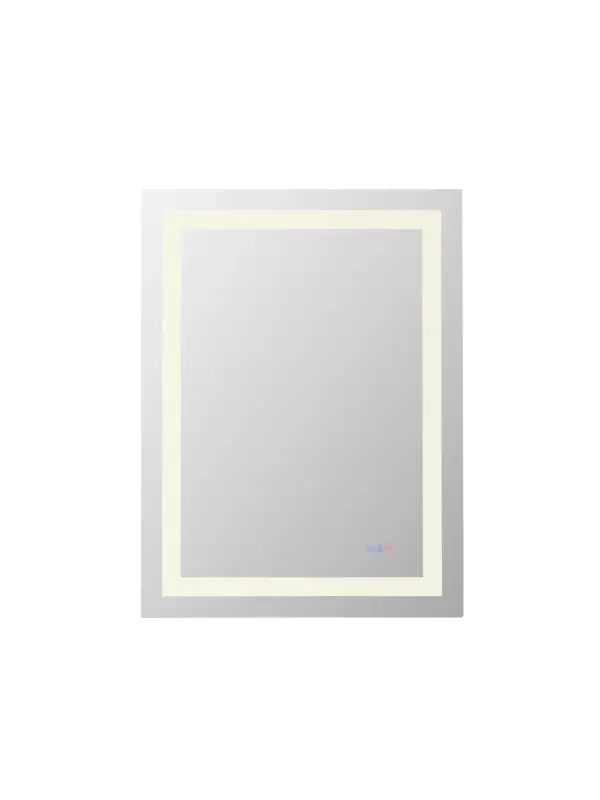 Redefine your daily routine with this ultra-modern LED mirror, designed to offer the perfect blend of style and functionality. Featuring both front and back illumination, this mirror provides a soft yet powerful glow that enhances your space with a luxurious ambiance. The adjustable color temperature (ranging from 3000K to 6400K) allows you to customize the warmth or coolness of your lighting, while the dimmable function lets you create the perfect brightness level. With a 90 CRI rating, this mirror ensures accurate color representation, making it perfect for grooming, makeup application, or daily self-care. The built-in defogger keeps your reflection clear and can be turned on or off at your convenience. Thanks to the touch sensor controls, adjusting your mirror's settings is effortless, and the memory function saves your last preferred settings for a seamless experience. Designed for versatile installation, this mirror can be hung vertically or horizontally using the included French cleats, making it a stunning and adaptable addition to any bathroom or vanity. It can be hardwired or connected to a wall switch for your convenience. Elevate your space with a mirror that not only reflects your image but also enhances your everyday routine with smart, modern lighting. Collection: Riven Rooms: Bathroom Finish: white Width: 36.00" Height: 27.00" Weight: 24.00 lb Extension from Wall: 1.50" Wire: 70.8" Black Bulbs Included Number of Bulbs: 2 Bulb Type: Strip Light Source: LED Light Output: 5000.00 lm Delivered Lumens: 4500.00 lm Color Temperature: 3000 K CRI: 90 Dimmable Voltage: 120.00 V Material: Iron and Mirror Country of Origin: China Safety Listing: UL Safety Rating: Damp LED Manufacturer Warranty: 1 year limited