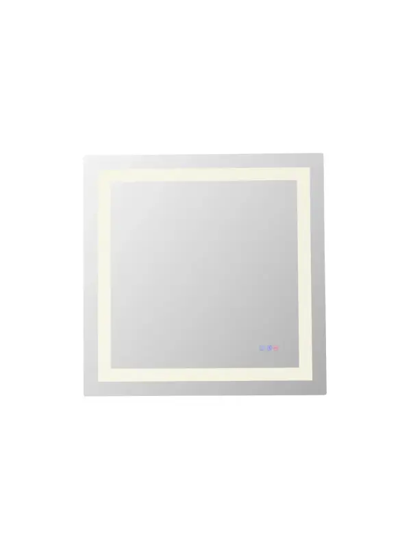 Dimensions
Width: 30"
Height: 30"
Extension: 1.5"
Wire Length: 70.8"
Depth: 1.5"
Specifications
Assembly Required: Yes
Bulb Included: Yes
CRI: 90
Dimmable: Yes
Distressed Finish: No
Dry/Wet/Damp: Damp
Finish (Color): White
Mirror Material: Iron And Mirror
Frameless: YES
Hardware Finish: white
Harware Material: Iron
Lumens: 5000 Delivered lumens/4500 initial lumens
Mirror Frame Shape: RECTANGLE
Mirror Hanging Orientation: Horizontal/vertical
Mirror Mounting: French cleats
Mirror Type: 5mm thickness silver mirrror
Number of Lights: 2 strip
Output: 12V
Product Shape: Rectangle
Product Type: Led Mirrors
Product Warranty: 1 year limited
Socket Type: LED
UL & ULC Standard: Yes, UL
Voltage: 120V
Watts: 38
27
Wire Included: Yes
Shipment type: Small Parcel