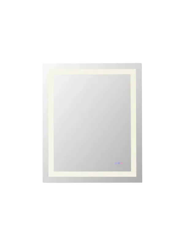 Redefine your daily routine with this ultra-modern LED mirror, designed to offer the perfect blend of style and functionality. Featuring both front and back illumination, this mirror provides a soft yet powerful glow that enhances your space with a luxurious ambiance. The adjustable color temperature (ranging from 3000K to 6400K) allows you to customize the warmth or coolness of your lighting, while the dimmable function lets you create the perfect brightness level. With a 90 CRI rating, this mirror ensures accurate color representation, making it perfect for grooming, makeup application, or daily self-care. The built-in defogger keeps your reflection clear and can be turned on or off at your convenience. Thanks to the touch sensor controls, adjusting your mirror's settings is effortless, and the memory function saves your last preferred settings for a seamless experience. Designed for versatile installation, this mirror can be hung vertically or horizontally using the included French cleats, making it a stunning and adaptable addition to any bathroom or vanity. It can be hardwired or connected to a wall switch for your convenience. Elevate your space with a mirror that not only reflects your image but also enhances your everyday routine with smart, modern lighting. Collection: Riven Rooms: Bathroom Finish: white Width: 36.00" Height: 30.00" Weight: 25.00 lb Extension from Wall: 1.50" Wire: 70.8" Black Bulbs Included Number of Bulbs: 2 Bulb Type: Strip Light Source: LED Light Output: 5100.00 lm Delivered Lumens: 4500.00 lm Color Temperature: 3000 K CRI: 90 Dimmable Voltage: 120.00 V Material: Iron and Mirror Country of Origin: China Safety Listing: UL Safety Rating: Damp LED Manufacturer Warranty: 1 year limited