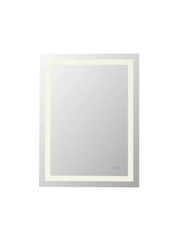 Redefine your daily routine with this ultra-modern LED mirror, designed to offer the perfect blend of style and functionality. Featuring both front and back illumination, this mirror provides a soft yet powerful glow that enhances your space with a luxurious ambiance. The adjustable color temperature (ranging from 3000K to 6400K) allows you to customize the warmth or coolness of your lighting, while the dimmable function lets you create the perfect brightness level. With a 90 CRI rating, this mirror ensures accurate color representation, making it perfect for grooming, makeup application, or daily self-care. The built-in defogger keeps your reflection clear and can be turned on or off at your convenience. Thanks to the touch sensor controls, adjusting your mirror's settings is effortless, and the memory function saves your last preferred settings for a seamless experience. Designed for versatile installation, this mirror can be hung vertically or horizontally using the included French cleats, making it a stunning and adaptable addition to any bathroom or vanity. It can be hardwired or connected to a wall switch for your convenience. Elevate your space with a mirror that not only reflects your image but also enhances your everyday routine with smart, modern lighting. Collection: Riven Rooms: Bathroom Finish: white Width: 40.00" Height: 30.00" Weight: 29.00 lb Extension from Wall: 1.50" Wire: 70.8" Black Bulbs Included Number of Bulbs: 2 Bulb Type: Strip Light Source: LED Light Output: 5500.00 lm Delivered Lumens: 4950.00 lm Color Temperature: 3000 K CRI: 90 Dimmable Voltage: 120.00 V Material: Iron and Mirror Country of Origin: China Safety Listing: UL Safety Rating: Damp LED Manufacturer Warranty: 1 year limited