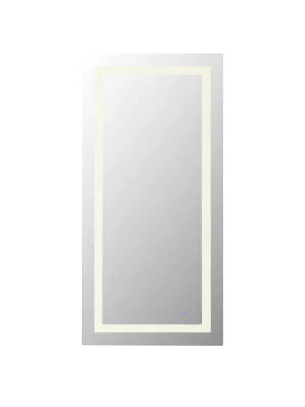 Redefine your daily routine with this ultra-modern LED mirror, designed to offer the perfect blend of style and functionality. Featuring both front and back illumination, this mirror provides a soft yet powerful glow that enhances your space with a luxurious ambiance. The adjustable color temperature (ranging from 3000K to 6400K) allows you to customize the warmth or coolness of your lighting, while the dimmable function lets you create the perfect brightness level. With a 90 CRI rating, this mirror ensures accurate color representation, making it perfect for grooming, makeup application, or daily self-care. The built-in defogger keeps your reflection clear and can be turned on or off at your convenience. Thanks to the touch sensor controls, adjusting your mirror's settings is effortless, and the memory function saves your last preferred settings for a seamless experience. Designed for versatile installation, this mirror can be hung vertically or horizontally using the included French cleats, making it a stunning and adaptable addition to any bathroom or vanity. It can be hardwired or connected to a wall switch for your convenience. Elevate your space with a mirror that not only reflects your image but also enhances your everyday routine with smart, modern lighting. Collection: Riven Rooms: Bathroom Finish: white Width: 72.00" Height: 30.00" Weight: 47.00 lb Extension from Wall: 1.50" Wire: 70.8" Black Bulbs Included Number of Bulbs: 2 Bulb Type: Strip Light Source: LED Light Output: 5000.00 lm Delivered Lumens: 4500.00 lm Color Temperature: 3000 K CRI: 90 Dimmable Voltage: 120.00 V Material: Iron and Mirror Country of Origin: China Safety Listing: UL Safety Rating: Damp LED Manufacturer Warranty: 1 year limited