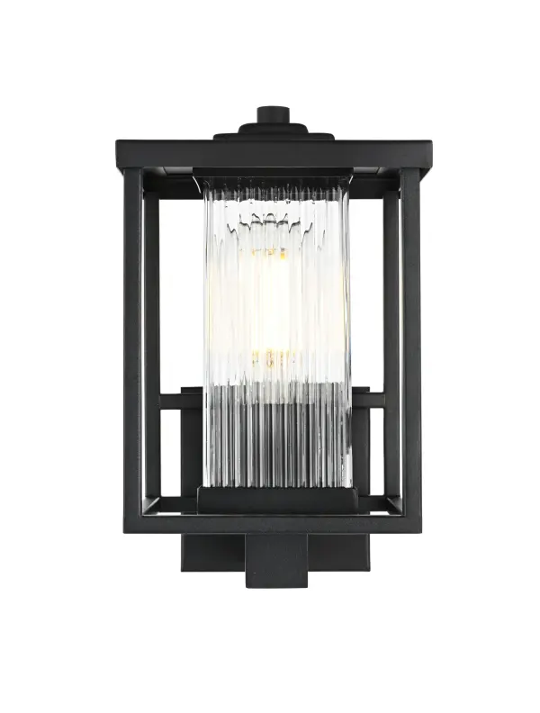 Dimensions
Width: 7"
Height: 11.5"
Extension: 8"
Wire Length: 12"
Specifications
Assembly Required: Yes
Bulb Included: No
Crystal/Glass Color: Clear
Dimmable: Yes
Distressed Finish: no
Dry/Wet/Damp: WET
ETL: Yes
Finish (Color): Black
Fixture Material: Iron and Glass
Hardware Finish: Black
Harware Material: Iron
Max/Nominal Watt: 60W
Number of Lights: 1
Product Shape: Rectangle
Product Type: Outdoor Lighting
Product Warranty: 1 year limited
Socket Type: E26
Voltage: 110V
Wattage/Bulb: 60W
Weight: 5
Wire Included: Yes
Shipment type: Small Parcel