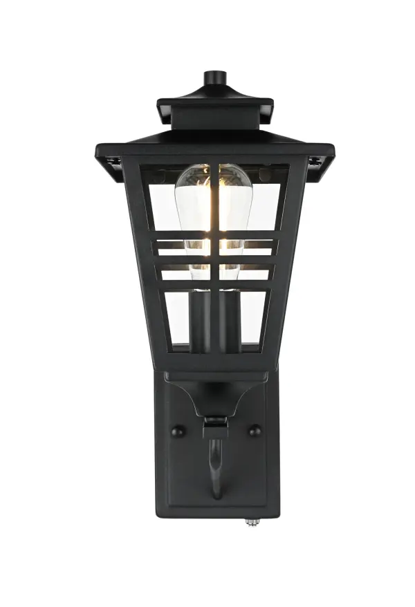 Dimensions
Length: 7"
Width: 7"
Height: 15"
Extension: 9"
Wire Length: 12"
Specifications
Assembly Required: Yes
Bulb Included: No
Crystal/Glass Color: Clear
Dimmable: Yes
Distressed Finish: no
Dry/Wet/Damp: WET
ETL: Yes
Finish (Color): Black
Fixture Material: Iron and Glass
Hardware Finish: Black
Harware Material: Iron
Max/Nominal Watt: 60W
Number of Lights: 1
Product Type: Outdoor Lighting
Product Warranty: 1 year limited
Socket Type: E26
Voltage: 110V
Wattage/Bulb: 60W
Weight: 5
Wire Included: Yes
Shipment type: Small Parcel