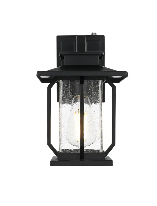 Dimensions
Length: 7"
Width: 7"
Height: 12"
Extension: 8"
Wire Length: 12"
Specifications
Assembly Required: Yes
Bulb Included: No
Crystal/Glass Color: Clear
Dimmable: Yes
Distressed Finish: no
Dry/Wet/Damp: WET
ETL: Yes
Finish (Color): Black
Fixture Material: Iron and Glass
Hardware Finish: Black
Harware Material: Iron
Max/Nominal Watt: 60W
Number of Lights: 1
Product Shape: Rectangle
Product Type: Outdoor Lighting
Product Warranty: 1 year limited
Socket Type: E26
Voltage: 110V
Wattage/Bulb: 60W
Weight: 5
Wire Included: Yes
Shipment type: Small Parcel
