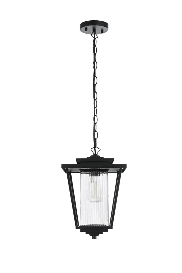 Dimensions
Chain/Rod Length: 39"
Length: 10"
Width: 10"
Height: 14.5"
Maximum Height: 54"
Wire Length: 59"
Specifications
Assembly Required: Yes
Bulb Included: No
Crystal/Glass Color: Clear
Dimmable: Yes
Distressed Finish: no
Dry/Wet/Damp: WET
ETL: Yes
Finish (Color): Black
Fixture Material: Iron and Glass
Hanging Device: Chain
Hardware Finish: Black
Harware Material: Iron
Max/Nominal Watt: 60W
Number of Lights: 1
Product Type: Outdoor Lighting
Product Warranty: 1 year limited
Socket Type: E26
Voltage: 110V
Wattage/Bulb: 60W
Weight: 8
Wire Included: Yes
Shipment type: Small Parcel
