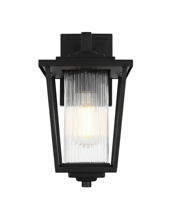 Dimensions
Width: 6.5"
Height: 13"
Extension: 8"
Wire Length: 12"
Specifications
Assembly Required: Yes
Bulb Included: No
Crystal/Glass Color: Clear
Dimmable: Yes
Distressed Finish: no
Dry/Wet/Damp: WET
ETL: Yes
Finish (Color): Black
Fixture Material: Iron and Glass
Hardware Finish: Black
Harware Material: Iron
Max/Nominal Watt: 60W
Number of Lights: 1
Product Type: Outdoor Lighting
Product Warranty: 1 year limited
Socket Type: E26
Voltage: 110V
Wattage/Bulb: 60W
Weight: 4
Wire Included: Yes
Shipment type: Small Parcel