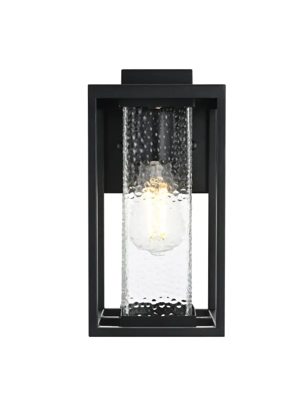 Dimensions
Length: 10"
Width: 6"
Height: 11.5"
Extension: 7"
Wire Length: 12"
Specifications
Assembly Required: Yes
Bulb Included: No
Crystal/Glass Color: Clear
Dimmable: Yes
Distressed Finish: no
Dry/Wet/Damp: WET
ETL: Yes
Finish (Color): Black
Fixture Material: Iron and Glass
Hardware Finish: Black
Harware Material: Iron
Max/Nominal Watt: 60W
Number of Lights: 1
Product Shape: Rectangle
Product Type: Outdoor Lighting
Product Warranty: 1 year limited
Socket Type: E26
Voltage: 110V
Wattage/Bulb: 60W
Weight: 5
Wire Included: Yes
Shipment type: Small Parcel