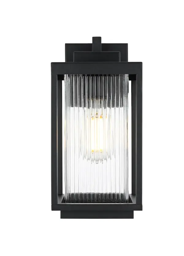 Dimensions
Width: 6"
Height: 12.5"
Extension: 7"
Wire Length: 12"
Specifications
Assembly Required: Yes
Bulb Included: No
Crystal/Glass Color: Clear
Dimmable: Yes
Distressed Finish: no
Dry/Wet/Damp: WET
ETL: Yes
Finish (Color): Black
Fixture Material: Iron and Glass
Hardware Finish: Black
Harware Material: Iron
Max/Nominal Watt: 60W
Number of Lights: 1
Product Shape: Rectangle
Product Type: Outdoor Lighting
Product Warranty: 1 year limited
Socket Type: E26
Voltage: 110V
Wattage/Bulb: 60W
Weight: 5
Wire Included: Yes
Shipment type: Small Parcel