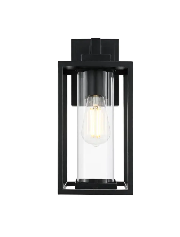 Dimensions
Width: 6"
Height: 13.5"
Extension: 7.5"
Wire Length: 12"
Specifications
Assembly Required: Yes
Bulb Included: No
Crystal/Glass Color: Clear
Dimmable: Yes
Distressed Finish: no
Dry/Wet/Damp: WET
ETL: Yes
Finish (Color): Black
Fixture Material: Iron and Glass
Hardware Finish: Black
Harware Material: Iron
Max/Nominal Watt: 60W
Number of Lights: 1
Product Shape: Rectangle
Product Type: Outdoor Lighting
Product Warranty: 1 year limited
Socket Type: E26
Voltage: 110V
Wattage/Bulb: 60W
Weight: 4
Wire Included: Yes
Shipment type: Small Parcel