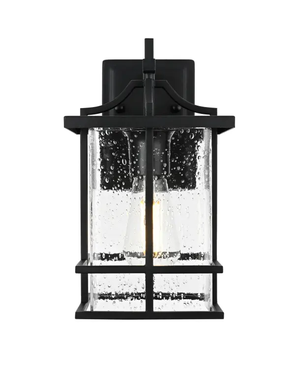 Dimensions
Length: 7"
Width: 7"
Height: 12"
Extension: 8"
Wire Length: 12"
Specifications
Assembly Required: Yes
Bulb Included: No
Crystal/Glass Color: Clear
Dimmable: Yes
Distressed Finish: no
Dry/Wet/Damp: WET
ETL: Yes
Finish (Color): Black
Fixture Material: Iron and Glass
Hardware Finish: Black
Harware Material: Iron
Max/Nominal Watt: 60W
Number of Lights: 1
Product Shape: Rectangle
Product Type: Outdoor Lighting
Product Warranty: 1 year limited
Socket Type: E26
Voltage: 110V
Wattage/Bulb: 60W
Weight: 5
Wire Included: Yes
Shipment type: Small Parcel