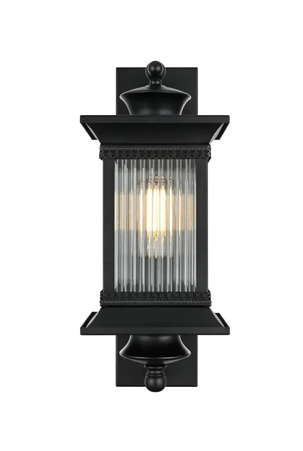 Dimensions
Length: 9"
Width: 7"
Height: 18.5"
Extension: 9"
Wire Length: 12"
Specifications
Assembly Required: Yes
Bulb Included: No
Crystal/Glass Color: Clear
Dimmable: Yes
Distressed Finish: no
Dry/Wet/Damp: WET
ETL: Yes
Finish (Color): Black
Fixture Material: Iron and Glass
Hardware Finish: Black
Harware Material: Iron
Max/Nominal Watt: 60W
Number of Lights: 1
Product Shape: Rectangle
Product Type: Outdoor Lighting
Product Warranty: 1 year limited
Socket Type: E26
Voltage: 110V
Wattage/Bulb: 60W
Weight: 8
Wire Included: Yes
Shipment type: Small Parcel