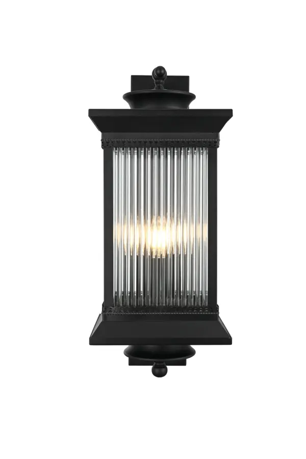 Dimensions
Width: 9.5"
Height: 23.5"
Extension: 11.5"
Wire Length: 12"
Specifications
Assembly Required: Yes
Bulb Included: No
Dimmable: No
Distressed Finish: no
Dry/Wet/Damp: WET
ETL: Yes
Finish (Color): Black
Fixture Material: Iron and Glass
Hardware Finish: Black
Harware Material: Iron
Max/Nominal Watt: 180W
Number of Lights: 3
Product Shape: Rectangle
Product Type: Outdoor Lighting
Product Warranty: 1 year limited
Socket Type: E12
UL & ULC Standard: No
Voltage: 110V
Wattage/Bulb: 60W
17
Wire Included: Yes
Shipment type: Small Parcel