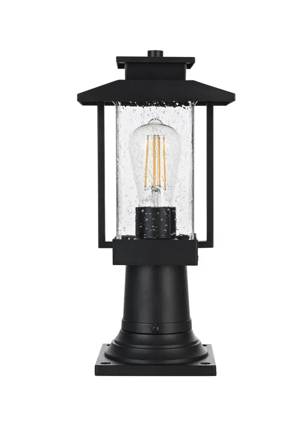 Dimensions
Length: 7"
Width: 5"
Height: 15"
Wire Length: 12"
Specifications
Assembly Required: Yes
Bulb Included: No
Crystal/Glass Color: Clear
Dimmable: Yes
Distressed Finish: no
Dry/Wet/Damp: WET
ETL: Yes
Finish (Color): Black
Fixture Material: Iron and Glass
Hardware Finish: Black
Harware Material: Iron
Max/Nominal Watt: 60W
Number of Lights: 1
Product Shape: Rectangle
Product Type: Outdoor Lighting
Product Warranty: 1 year limited
Socket Type: E26
Voltage: 110V
Wattage/Bulb: 60W
Weight: 4
Wire Included: Yes
Shipment type: Small Parcel