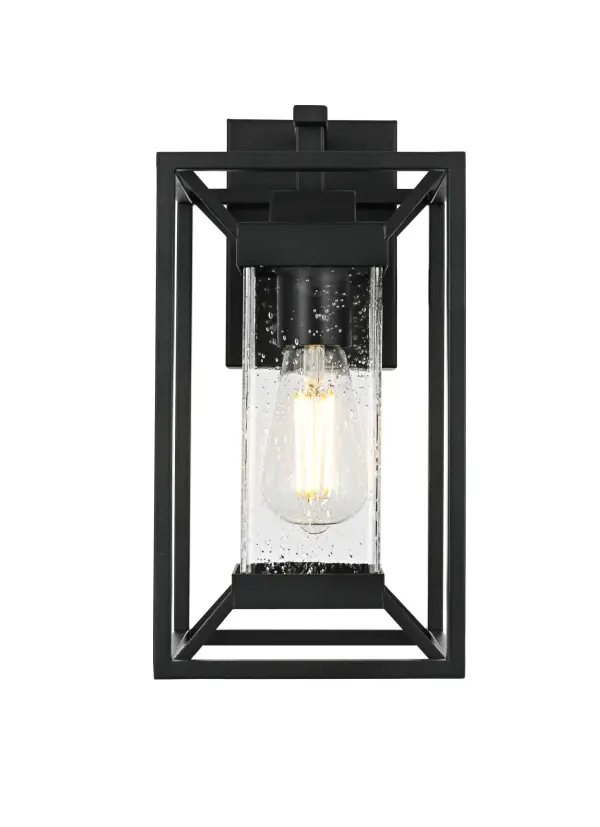 Dimensions
Length: 9"
Width: 7"
Height: 13.5"
Extension: 7.5"
Wire Length: 12"
Specifications
Assembly Required: Yes
Bulb Included: No
Crystal/Glass Color: Clear
Dimmable: Yes
Distressed Finish: no
Dry/Wet/Damp: WET
ETL: Yes
Finish (Color): Black
Fixture Material: Iron and Glass
Hardware Finish: Black
Harware Material: Iron
Max/Nominal Watt: 60W
Number of Lights: 1
Product Shape: Rectangle
Product Type: Outdoor Lighting
Product Warranty: 1 year limited
Socket Type: E26
Voltage: 110V
Wattage/Bulb: 60W
Weight: 4
Wire Included: Yes
Shipment type: Small Parcel