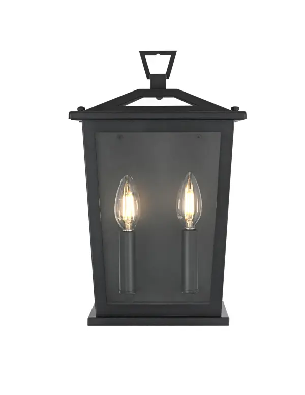 Dimensions
Width: 8.5"
Height: 14"
Extension: 6.5"
Wire Length: 12"
Specifications
Assembly Required: Yes
Bulb Included: No
Crystal/Glass Color: Clear
Dimmable: Yes
Distressed Finish: no
Dry/Wet/Damp: WET
ETL: Yes
Finish (Color): Black
Fixture Material: Iron and Glass
Hardware Finish: Black
Harware Material: Iron
Max/Nominal Watt: 60W
Number of Lights: 2
Product Type: Outdoor Lighting
Product Warranty: 1 year limited
Socket Type: E12
Voltage: 110V
Wattage/Bulb: 60W
Weight: 5
Wire Included: Yes
Shipment type: Small Parcel