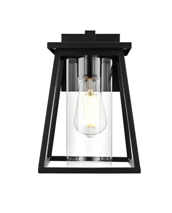 Dimensions
Width: 7"
Height: 10.5"
Extension: 7.5"
Wire Length: 12"
Specifications
Assembly Required: Yes
Bulb Included: No
Crystal/Glass Color: Clear
Dimmable: Yes
Distressed Finish: no
Dry/Wet/Damp: WET
ETL: Yes
Finish (Color): Black
Fixture Material: Iron and Glass
Hardware Finish: Black
Harware Material: Iron
Max/Nominal Watt: 60W
Number of Lights: 1
Product Type: Outdoor Lighting
Product Warranty: 1 year limited
Socket Type: E26
Voltage: 110V
Wattage/Bulb: 60W
Weight: 4
Wire Included: Yes
Shipment type: Small Parcel