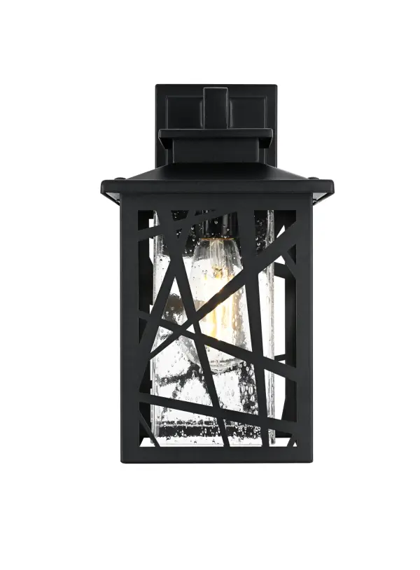 Dimensions
Width: 7"
Height: 13"
Extension: 8"
Wire Length: 12"
Specifications
Assembly Required: Yes
Bulb Included: No
Crystal/Glass Color: Clear
Dimmable: Yes
Distressed Finish: no
Dry/Wet/Damp: WET
ETL: Yes
Finish (Color): Black
Fixture Material: Iron and Glass
Hardware Finish: Black
Harware Material: Iron
Max/Nominal Watt: 60W
Number of Lights: 1
Product Shape: Rectangle
Product Type: Outdoor Lighting
Product Warranty: 1 year limited
Socket Type: E26
Voltage: 110V
Wattage/Bulb: 60W
Weight: 5
Wire Included: Yes
Shipment type: Small Parcel