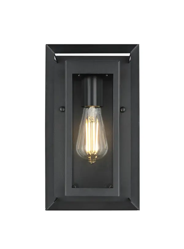 Dimensions
Width: 7"
Height: 12"
Extension: 6"
Wire Length: 12"
Specifications
Assembly Required: Yes
Bulb Included: No
Crystal/Glass Color: Clear
Dimmable: Yes
Distressed Finish: no
Dry/Wet/Damp: WET
ETL: Yes
Finish (Color): Black
Fixture Material: Iron and Glass
Hardware Finish: Black
Harware Material: Iron
Max/Nominal Watt: 60W
Number of Lights: 1
Product Shape: Rectangle
Product Type: Outdoor Lighting
Product Warranty: 1 year limited
Socket Type: E26
Voltage: 110V
Wattage/Bulb: 60W
Weight: 5
Wire Included: Yes
Shipment type: Small Parcel