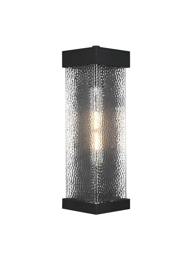 Dimensions
Width: 6.5"
Height: 16"
Extension: 8.5"
Wire Length: 12"
Specifications
Assembly Required: Yes
Bulb Included: No
Dimmable: No
Distressed Finish: no
Dry/Wet/Damp: WET
ETL: Yes
Finish (Color): Black
Fixture Material: Iron and Glass
Hardware Finish: Black
Harware Material: Iron
Max/Nominal Watt: 60W
Number of Lights: 1
Product Shape: Trapezoid
Product Type: Outdoor Lighting
Product Warranty: 1 year limited
Socket Type: E26
UL & ULC Standard: No
Voltage: 110V
Wattage/Bulb: 60W
8
Wire Included: Yes
Shipment type: Small Parcel