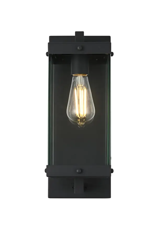 Dimensions
Width: 6"
Height: 15"
Extension: 8"
Wire Length: 8.2"
Specifications
Assembly Required: Yes
Bulb Included: No
Dimmable: Yes
Distressed Finish: No
Dry/Wet/Damp: WET
ETL: Yes
Finish (Color): Black
Fixture Material: Iron and Glass
Hardware Finish: Black
Harware Material: Iron
Max/Nominal Watt: 40W
Number of Lights: 1
Product Shape: Rectangle
Product Type: Outdoor Lighting
Product Warranty: 1 year limited
Socket Type: E26
UL & ULC Standard: No
Voltage: 110V
Wattage/Bulb: 40W
5
Wire Included: Yes
Shipment type: Small Parcel