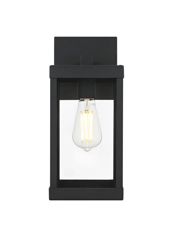 Dimensions
Width: 6"
Height: 14"
Extension: 9"
Wire Length: 8.2"
Specifications
Assembly Required: Yes
Bulb Included: No
Dimmable: Yes
Distressed Finish: No
Dry/Wet/Damp: WET
ETL: Yes
Finish (Color): Black
Fixture Material: Iron and Glass
Hardware Finish: Black
Harware Material: Iron
Max/Nominal Watt: 40W
Number of Lights: 1
Product Shape: Rectangle
Product Type: Outdoor Lighting
Product Warranty: 1 year limited
Socket Type: E26
UL & ULC Standard: No
Voltage: 110V
Wattage/Bulb: 40W
4
Wire Included: Yes
Shipment type: Small Parcel