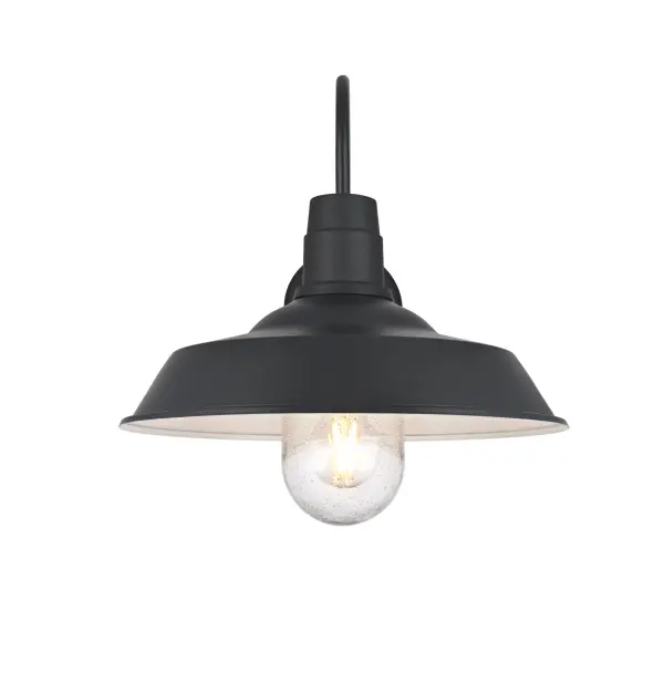 Dimensions
Width: 14"
Height: 15"
Extension: 21"
Wire Length: 8.2"
Specifications
Assembly Required: Yes
Bulb Included: No
Dimmable: Yes
Distressed Finish: No
Dry/Wet/Damp: WET
ETL: Yes
Finish (Color): Black
Fixture Material: Iron and Aluminum and Glass
Hardware Finish: Black
Harware Material: Iron and aluminum
Max/Nominal Watt: 40W
Number of Lights: 1
Product Shape: Dome
Product Type: Outdoor Lighting
Product Warranty: 1 year limited
Socket Type: E26
UL & ULC Standard: No
Voltage: 110V
Wattage/Bulb: 40W
3
Wire Included: Yes
Shipment type: Small Parcel
