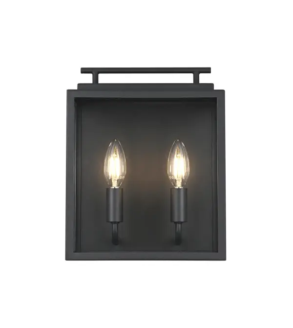 Dimensions
Width: 9"
Height: 12"
Extension: 5"
Wire Length: 8.2"
Specifications
Assembly Required: Yes
Bulb Included: No
Dimmable: Yes
Distressed Finish: No
Dry/Wet/Damp: WET
ETL: Yes
Finish (Color): Black
Fixture Material: Iron and Glass
Hardware Finish: Black
Harware Material: Iron
Max/Nominal Watt: 80W
Number of Lights: 2
Product Shape: Rectangle
Product Type: Outdoor Lighting
Product Warranty: 1 year limited
Socket Type: E26
UL & ULC Standard: No
Voltage: 110V
Wattage/Bulb: 40W
4
Wire Included: Yes
Shipment type: Small Parcel