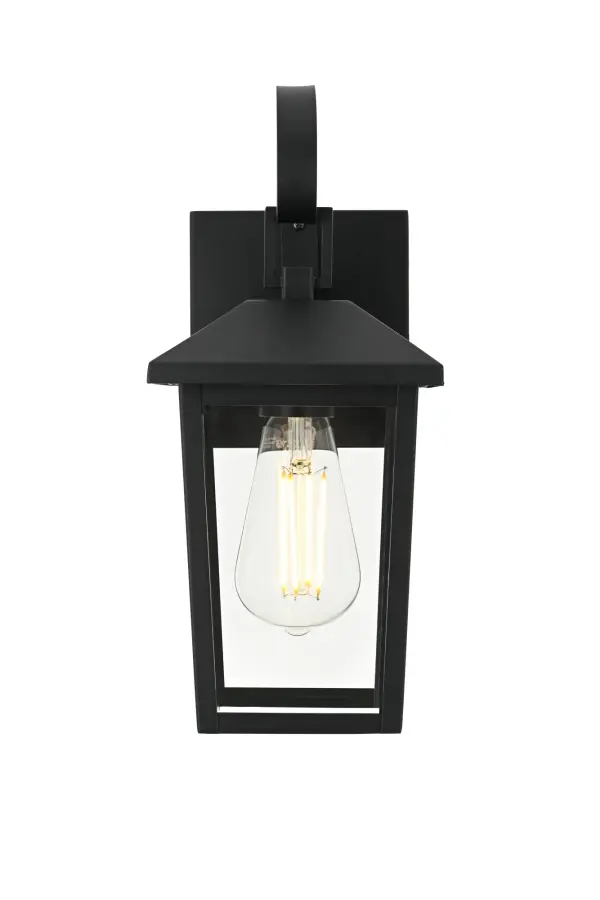 Dimensions
Width: 5.5"
Height: 12.5"
Extension: 6.5"
Wire Length: 8"
Specifications
Assembly Required: Yes
Bulb Included: No
Crystal/Glass Color: Clear
Dimmable: Yes
Distressed Finish: no
Dry/Wet/Damp: WET
ETL: Yes
Finish (Color): Black
Fixture Material: Iron and Glass
Hardware Finish: Black
Harware Material: Iron
Max/Nominal Watt: 40W
Number of Lights: 1
Product Shape: Square
Product Type: Outdoor Lighting
Product Warranty: 1 year limited
Socket Type: E26
Voltage: 110V
Wattage/Bulb: 40W
Weight: 3
Wire Included: Yes
Shipment type: Small Parcel