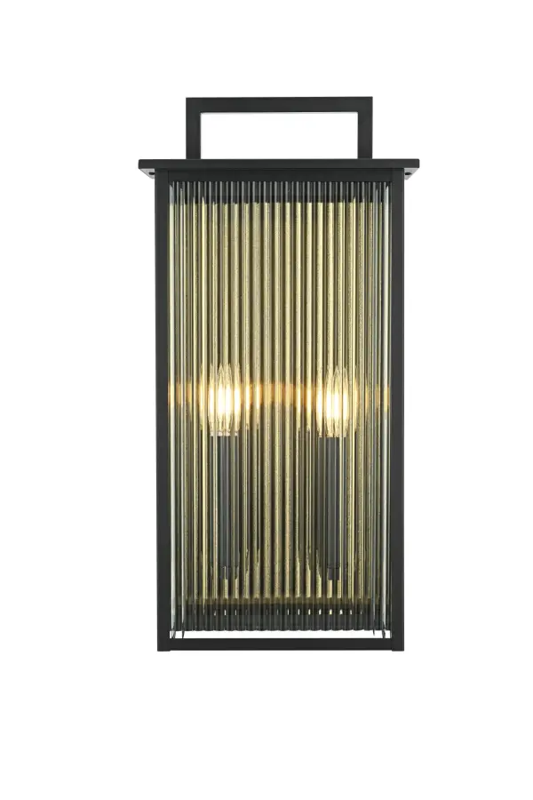 Dimensions
Width: 11.5"
Height: 23"
Extension: 5.5"
Wire Length: 20"
Specifications
Assembly Required: Yes
Bulb Included: No
Crystal/Glass Color: Clear
Dimmable: Yes
Distressed Finish: no
Dry/Wet/Damp: WET
ETL: Yes
Finish (Color): Black
Fixture Material: Iron and Glass
Hardware Finish: Black
Harware Material: Iron
Max/Nominal Watt: 80W
Number of Lights: 2
Product Shape: Square
Product Type: Outdoor Lighting
Product Warranty: 1 year limited
Socket Type: E12
Voltage: 110V
Wattage/Bulb: 40W
Weight: 13
Wire Included: Yes
Shipment type: Small Parcel
