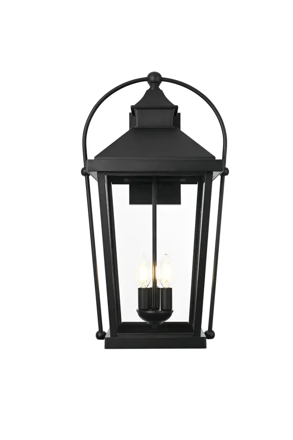 Dimensions
Width: 13"
Height: 24"
Extension: 12"
Wire Length: 7"
Specifications
Assembly Required: No
Bulb Included: No
Bulb Shape: B10
Dimmable: No
Distressed Finish: No
Dry/Wet/Damp: WET
ETL: Yes
Finish (Color): Black and Clear
Fixture Material: Iron and Aluminum and Glass
Hardware Finish: Black
Harware Material: Aluminium and Iron
Max/Nominal Watt: 40W
Number of Lights: 3
Product Shape: Trapezoid
Product Type: Outdoor Lighting
Product Warranty: 5 year limited
Socket Type: E12
Voltage: 110V - 120V
Wattage/Bulb: 40W
14
Wire Included: Yes
Shipment type: Small Parcel
