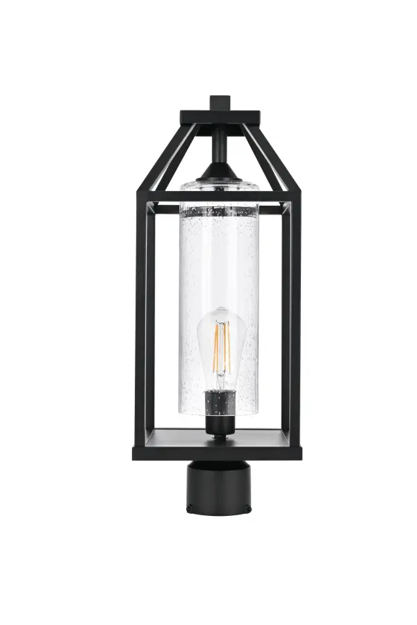 Dimensions
Length: 8"
Width: 8"
Height: 20.5"
Wire Length: 7"
Specifications
Assembly Required: No
Bulb Included: No
Bulb Shape: T10
Dimmable: No
Distressed Finish: No
Dry/Wet/Damp: WET
ETL: Yes
Finish (Color): Black and Clear
Fixture Material: Iron and Glass
Hardware Finish: Black
Harware Material: Iron
Max/Nominal Watt: 40W
Number of Lights: 1
Product Shape: Lantern
Product Type: Outdoor Lighting
Product Warranty: 5 year limited
Socket Type: E26
Voltage: 110V - 120V
Wattage/Bulb: 40W
8
Wire Included: Yes
Shipment type: Small Parcel