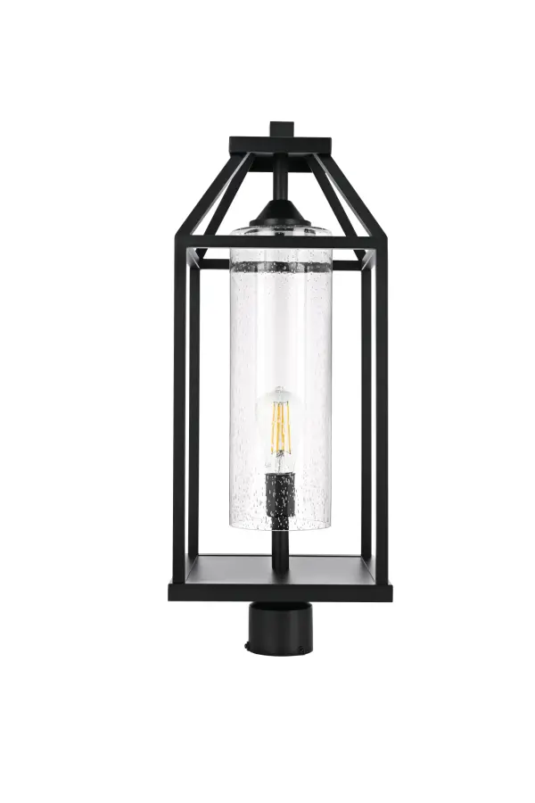 Dimensions
Length: 10"
Width: 10"
Height: 26"
Wire Length: 7"
Specifications
Assembly Required: No
Bulb Included: No
Bulb Shape: T10
Dimmable: No
Distressed Finish: No
Dry/Wet/Damp: WET
ETL: Yes
Finish (Color): Black and Clear
Fixture Material: Iron and Glass
Hardware Finish: Black
Harware Material: Iron
Max/Nominal Watt: 40W
Number of Lights: 1
Product Shape: Lantern
Product Type: Outdoor Lighting
Product Warranty: 5 year limited
Socket Type: E26
Voltage: 110V - 120V
Wattage/Bulb: 40W
13
Wire Included: Yes
Shipment type: Small Parcel