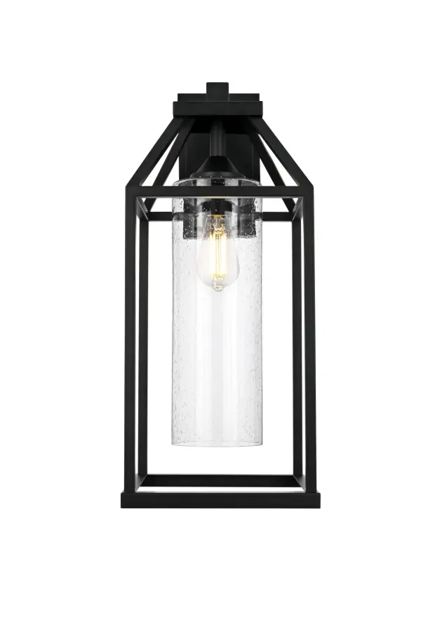 Dimensions
Width: 10"
Height: 24"
Extension: 11"
Wire Length: 7"
Specifications
Assembly Required: No
Bulb Included: No
Bulb Shape: T10
Dimmable: No
Distressed Finish: No
Dry/Wet/Damp: WET
ETL: Yes
Finish (Color): Black and Clear
Fixture Material: Iron and Glass
Hardware Finish: Black
Harware Material: Iron
Max/Nominal Watt: 40W
Number of Lights: 1
Product Shape: Lantern
Product Type: Outdoor Lighting
Product Warranty: 5 year limited
Socket Type: E26
Voltage: 110V - 120V
Wattage/Bulb: 40W
11
Wire Included: Yes
Shipment type: Small Parcel