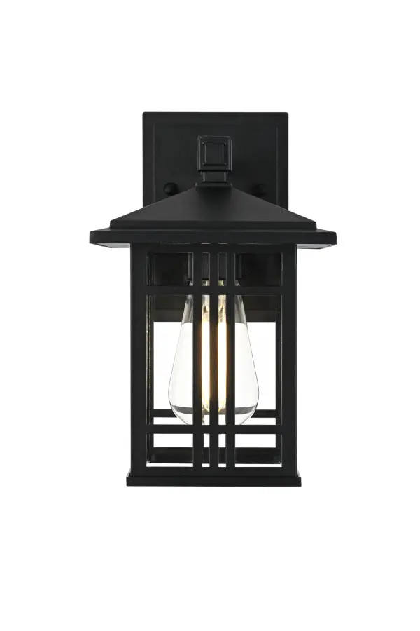 Dimensions
Width: 6"
Height: 10"
Extension: 7"
Wire Length: 7"
Specifications
Assembly Required: No
Bulb Included: No
Bulb Shape: A19
Dimmable: No
Distressed Finish: No
Dry/Wet/Damp: WET
ETL: Yes
Finish (Color): Black and Clear
Fixture Material: Aluminum And Glass
Hardware Finish: Black
Harware Material: Aluminium
Max/Nominal Watt: 40W
Number of Lights: 1
Product Shape: Lantern
Product Type: Outdoor Lighting
Product Warranty: 5 year limited
Socket Type: E26
Voltage: 110V - 120V
Wattage/Bulb: 40W
4
Wire Included: Yes
Shipment type: Small Parcel