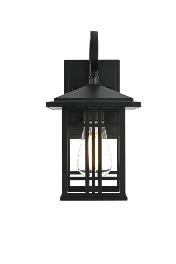 Dimensions
Width: 6"
Height: 12"
Extension: 7.5"
Wire Length: 7"
Specifications
Assembly Required: No
Bulb Included: No
Bulb Shape: A19
Dimmable: No
Distressed Finish: No
Dry/Wet/Damp: WET
ETL: Yes
Finish (Color): Black and Clear
Fixture Material: Aluminum And Glass
Hardware Finish: Black
Harware Material: Aluminium
Max/Nominal Watt: 40W
Number of Lights: 1
Product Shape: Lantern
Product Type: Outdoor Lighting
Product Warranty: 5 year limited
Socket Type: E26
Voltage: 110V - 120V
Wattage/Bulb: 40W
4
Wire Included: Yes
Shipment type: Small Parcel