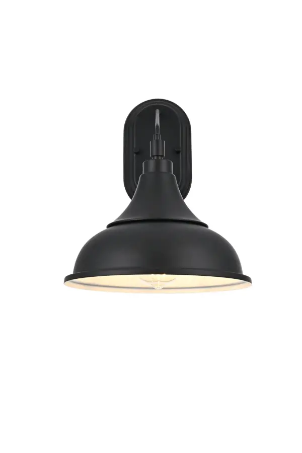 Dimensions
Width: 11"
Height: 13.5"
Extension: 12"
Wire Length: 8"
Specifications
Assembly Required: Yes
Bulb Included: No
Dimmable: Yes
Distressed Finish: No
Dry/Wet/Damp: Wet
ETL: Yes
Finish (Color): Black
Fixture Material: Iron
Hardware Finish: Black
Harware Material: Iron
Max/Nominal Watt: 40W
Number of Lights: 1
Product Type: Outdoor Lighting
Product Warranty: 1 year limited
Socket Type: E26
UL & ULC Standard: No
Voltage: 110V - 125V
Wattage/Bulb: 40W
4
Wire Included: Yes
Shipment type: Small Parcel