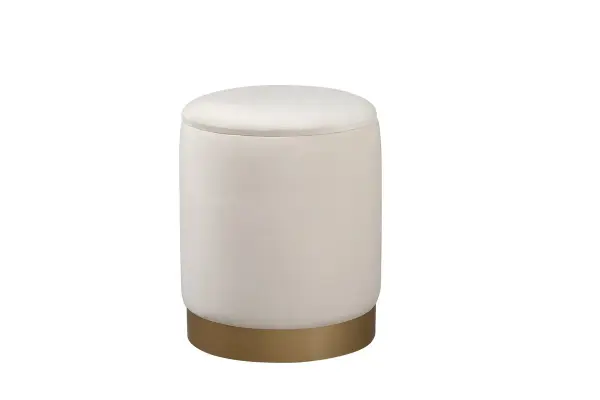 Make the Ozman ottoman the focal point in your room. This ottoman is lined with soft polyester upholstery, giving any room a very luxe style. Featurning a glam design, it is perfect for giving your home a nice touch of glamour. Built with a storage compartment, this ottoman is great for allowig you to flip the lid to reveal storage where you can stow away just about anything. Collection: Ozman Rooms: living room, bedroom, office, hallway Finish: Beige Width: 14.00" Height: 17.32" Length: 14.00" Weight: 6.00 lb Material: MDF, polyester, foam,metal Country of Origin: China Manufacturer Warranty: 1 year limited Spec Sheet
