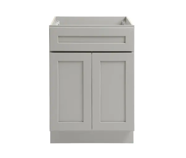 Installation Manual
Specification Sheet
Dimensions
Length: 24"
Width: 24"
Height: 34.5"
Specifications
Assembly Required: Yes
Distressed Finish: No
Finish (Color): Grey
Rubberwood and Plywood
Product Shape: Rectangle
Product Type: Kitchen Sink Base Cabinet
Product Warranty: 1 year limited
Weight: 43.7
Wire Included: No
Wood Type: Rubberwood
Shipment type: Small Parcel
Drawers
Drawers Included: Yes
Number of Drawers: 1