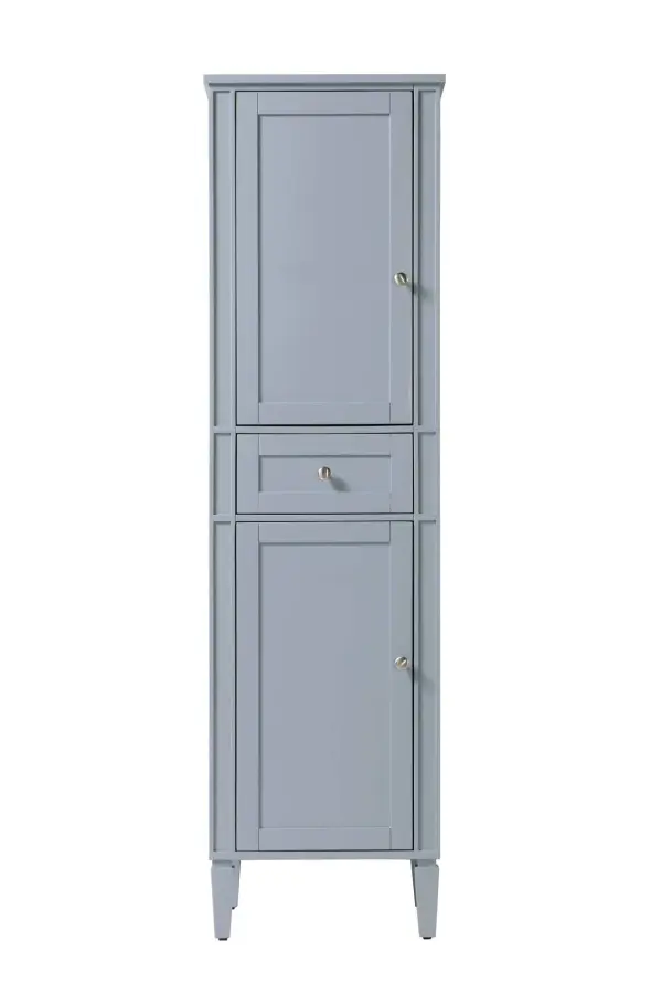 Specification Sheet
Dimensions
Length: 20"
Width: 20"
Height: 72"
Table Top Width: 20"
Specifications
Assembly Required: Yes, KD legs
Distressed Finish: NO
Finish (Color): Grey
Cabinet Material: Solid Wood and MDF
Hardware Finish: Brushed nickel
Harware Material: Aluminum alloy
Product Shape: Rectangle
Product Type: Bathroom Storage Cabinet
Product Warranty: 1 year limited
156
Wire Included: No
Wood Type: Rubberwood
Shipment type: LTL
Drawers
Drawers Included: Yes
Number of Drawers: 1
False Drawers: NO
Drawer Width: 14.6
Drawer Depth: 14
Drawer Height: 6.6
Drawer Handle Designs: Knob
Shelves
Number of Shelves: 2
Shelf Width: 14.9
Cabinets
Number of Cabinets: 2
Cabinet Interior Width: 14.9
Cabinet Interior Depth: 19.6
Cabinet Interior Height: 27.4