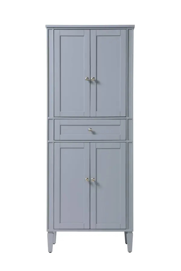 Specification Sheet
Dimensions
Length: 28"
Width: 20"
Height: 72"
Table Top Width: 28"
Specifications
Assembly Required: Yes, KD legs
Distressed Finish: NO
Finish (Color): Grey
Cabinet Material: Solid Wood and MDF
Hardware Finish: Brushed nickel
Harware Material: Aluminum alloy
Product Shape: Rectangle
Product Type: Bathroom Storage Cabinet
Product Warranty: 1 year limited
186
Wire Included: No
Wood Type: Rubberwood
Shipment type: LTL
Drawers
Drawers Included: Yes
Number of Drawers: 1
False Drawers: NO
Drawer Width: 22.6
Drawer Depth: 14
Drawer Height: 6.6
Drawer Handle Designs: Knob
Shelves
Number of Shelves: 2
Shelf Width: 22.9
Cabinets
Number of Cabinets: 2
Cabinet Interior Width: 22.9
Cabinet Interior Depth: 19.6
Cabinet Interior Height: 27.4