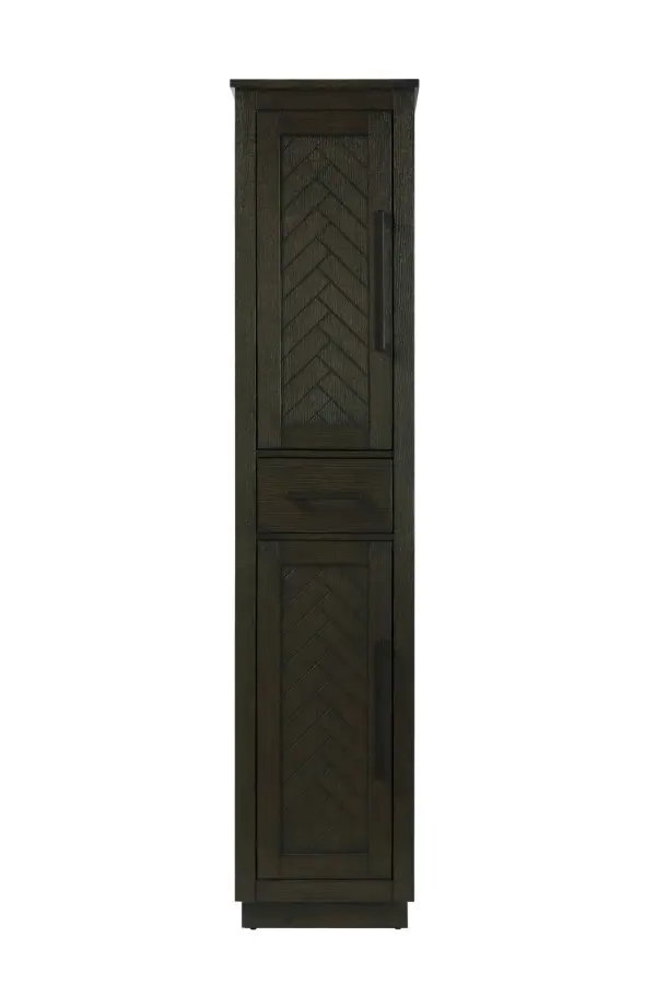 Specification Sheet
Dimensions
Length: 16"
Width: 18"
Height: 72"
Table Top Width: 16"
Specifications
Assembly Required: NO
Distressed Finish: YES
Finish (Color): Chocolate Oak
Cabinet Material: Solid Wood and MDF
Hardware Finish: Matte Black
Harware Material: Aluminum alloy
Product Shape: Rectangle
Product Type: Bathroom Storage Cabinet
Product Warranty: 1 year limited
120
Wire Included: No
Wood Type: Rubberwood
Shipment type: Oversized Ground
Drawers
Drawers Included: Yes
Number of Drawers: 1
False Drawers: NO
Drawer Width: 11.4
Drawer Depth: 14
Drawer Height: 6.3
Drawer Handle Designs: Bar pulls
Shelves
Number of Shelves: 3
Shelf Width: 11.7
Cabinets
Number of Cabinets: 2
Cabinet Interior Width: 11.7
Cabinet Interior Depth: 17.6
Cabinet Interior Height: 28.9