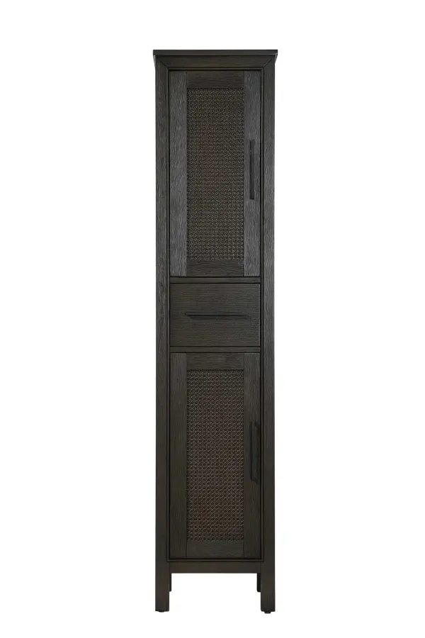 Dimensions
Length: 16"
Width: 18"
Height: 72"
Extension:
Depth:
Table Top Width: 16"
Specifications
Assembly Required: NO
Distressed Finish: NO
Finish (Color): Chocolate Oak
Cabinet Material: MDF and Solid wood
Hardware Finish: Black
Harware Material: Aluminum alloy
Product Shape: Rectangle
Product Type: Bathroom Storage Cabinet
Product Warranty: 1 year limited
106
Wire Included: No
Wood Type: rubberwood
Shipment type: LTL
Drawers
Drawers Included: YES
Number of Drawers: 1
False Drawers: NO
Drawer Width: 11.25
Drawer Depth: 15.125
Drawer Height: 7.625
Drawer Handle Designs: Bar pull
Shelves
Number of Shelves: 2
Shelf Width: 13.25
Cabinets
Number of Cabinets: 2
Cabinet Interior Width: 11.25
Cabinet Interior Depth: 17.32
Cabinet Interior Height: 26.875,27.125