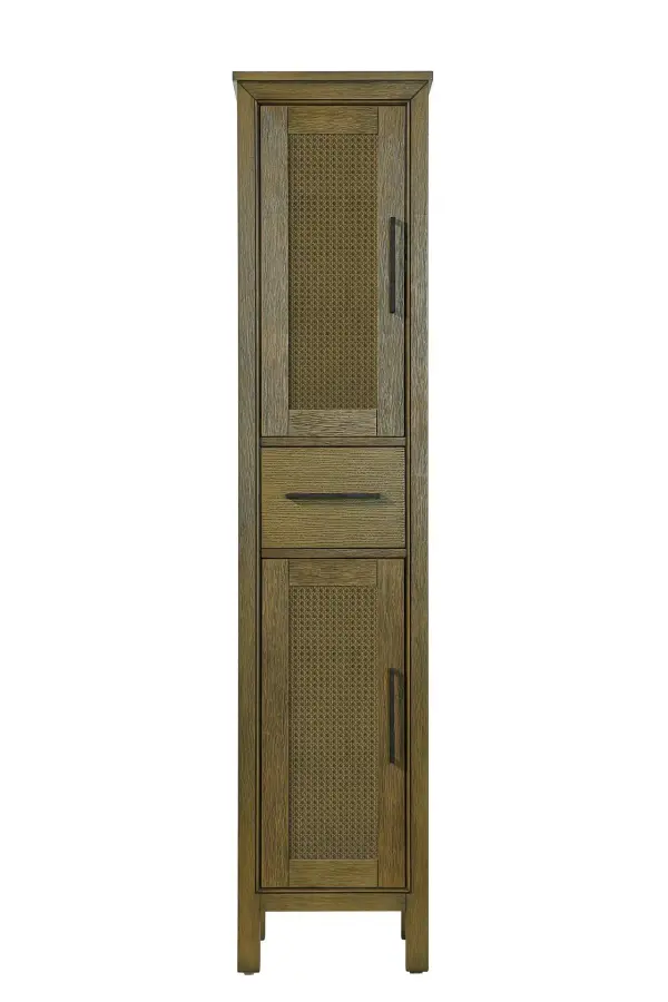 Dimensions
Length: 16"
Width: 18"
Height: 72"
Extension:
Depth:
Table Top Width: 16"
Specifications
Assembly Required: NO
Distressed Finish: NO
Finish (Color): Hazel Oak
Cabinet Material: MDF and Solid wood
Hardware Finish: Black
Harware Material: Aluminum alloy
Product Shape: Rectangle
Product Type: Bathroom Storage Cabinet
Product Warranty: 1 year limited
106
Wire Included: No
Wood Type: rubberwood
Shipment type: LTL
Drawers
Drawers Included: YES
Number of Drawers: 1
False Drawers: NO
Drawer Width: 11.25
Drawer Depth: 15.125
Drawer Height: 7.625
Drawer Handle Designs: Bar pull
Shelves
Number of Shelves: 2
Shelf Width: 13.25
Cabinets
Number of Cabinets: 2
Cabinet Interior Width: 11.25
Cabinet Interior Depth: 17.32
Cabinet Interior Height: 26.875,27.125