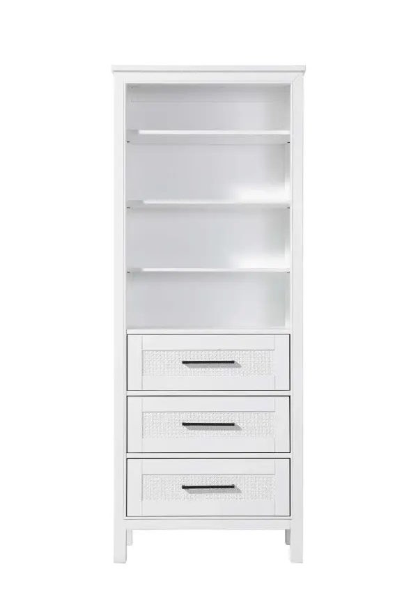Dimensions
Length: 28"
Width: 18"
Height: 72"
Extension:
Depth:
Table Top Width: 28"
Specifications
Assembly Required: NO
Distressed Finish: NO
Finish (Color): White
Cabinet Material: MDF and Solid wood
Hardware Finish: Black
Harware Material: Aluminum alloy
Product Shape: Rectangle
Product Type: Bathroom Storage Cabinet
Product Warranty: 1 year limited
161
Wire Included: No
Wood Type: rubberwood
Shipment type: LTL
Drawers
Drawers Included: YES
Number of Drawers: 3
False Drawers: NO
Drawer Width: 23.25
Drawer Depth: 15.125
Drawer Height: 8.375
Drawer Handle Designs: Bar pull
Shelves
Number of Shelves: 3
Shelf Width: 25.25
Cabinets
Number of Cabinets: 0
Cabinet Interior Width:
Cabinet Interior Depth:
Cabinet Interior Height: