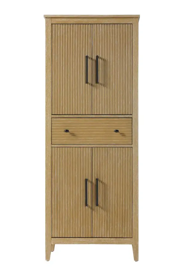 Dimensions
Length: 28"
Width: 18"
Height: 72"
Extension:
Depth:
Table Top Width: 28"
Specifications
Assembly Required: NO
Distressed Finish: NO
Finish (Color): Linen oak
Cabinet Material: MDF and Solid wood
Hardware Finish: Black
Harware Material: Aluminum alloy
Product Shape: Rectangle
Product Type: Bathroom Storage Cabinet
Product Warranty: 1 year limited
161
Wire Included: No
Wood Type: rubberwood
Shipment type: LTL
Drawers
Drawers Included: YES
Number of Drawers: 1
False Drawers: NO
Drawer Width: 23.25
Drawer Depth: 15.125
Drawer Height: 7.625
Drawer Handle Designs: knob
Shelves
Number of Shelves: 2
Shelf Width: 25.25
Cabinets
Number of Cabinets: 2
Cabinet Interior Width: 23.5
Cabinet Interior Depth: 17.32
Cabinet Interior Height: 26.875,27.125