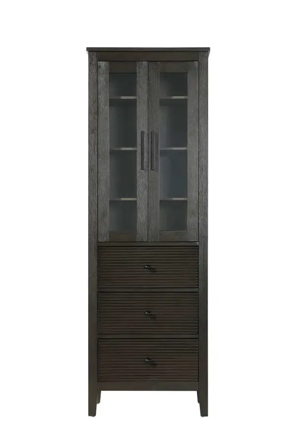 Dimensions
Length: 24"
Width: 18"
Height: 72"
Extension:
Depth:
Table Top Width: 24"
Specifications
Assembly Required: NO
Distressed Finish: NO
Finish (Color): Chocolate Oak
Cabinet Material: MDF and Solid wood and glass
Hardware Finish: Black
Harware Material: Aluminum alloy
Product Shape: Rectangle
Product Type: Bathroom Storage Cabinet
Product Warranty: 1 year limited
158
Wire Included: No
Wood Type: rubberwood
Shipment type: LTL
Drawers
Drawers Included: YES
Number of Drawers: 3
False Drawers: NO
Drawer Width: 19.375
Drawer Depth: 15.125
Drawer Height: 9.75
Drawer Handle Designs: knob
Shelves
Number of Shelves: 3
Shelf Width: 21.25
Cabinets
Number of Cabinets: 1
Cabinet Interior Width: 19.5
Cabinet Interior Depth: 17.32
Cabinet Interior Height: 31.375