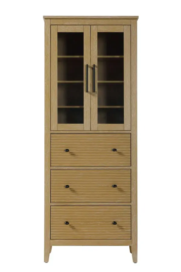 Dimensions
Length: 28"
Width: 18"
Height: 72"
Extension:
Depth:
Table Top Width: 28"
Specifications
Assembly Required: NO
Distressed Finish: NO
Finish (Color): Linen oak
Cabinet Material: MDF and Solid wood and glass
Hardware Finish: Black
Harware Material: Aluminum alloy
Product Shape: Rectangle
Product Type: Bathroom Storage Cabinet
Product Warranty: 1 year limited
176
Wire Included: No
Wood Type: rubberwood
Shipment type: LTL
Drawers
Drawers Included: YES
Number of Drawers: 3
False Drawers: NO
Drawer Width: 23.25
Drawer Depth: 15.125
Drawer Height: 9.75
Drawer Handle Designs: knob
Shelves
Number of Shelves: 3
Shelf Width: 25.25
Cabinets
Number of Cabinets: 1
Cabinet Interior Width: 23.5
Cabinet Interior Depth: 17.32
Cabinet Interior Height: 31.375