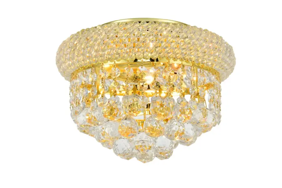 Primo Three Light Flush Mount in Gold